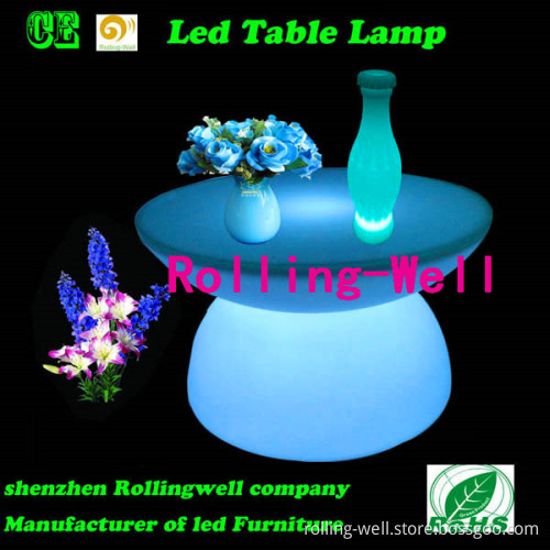 LED Round Table with Glass